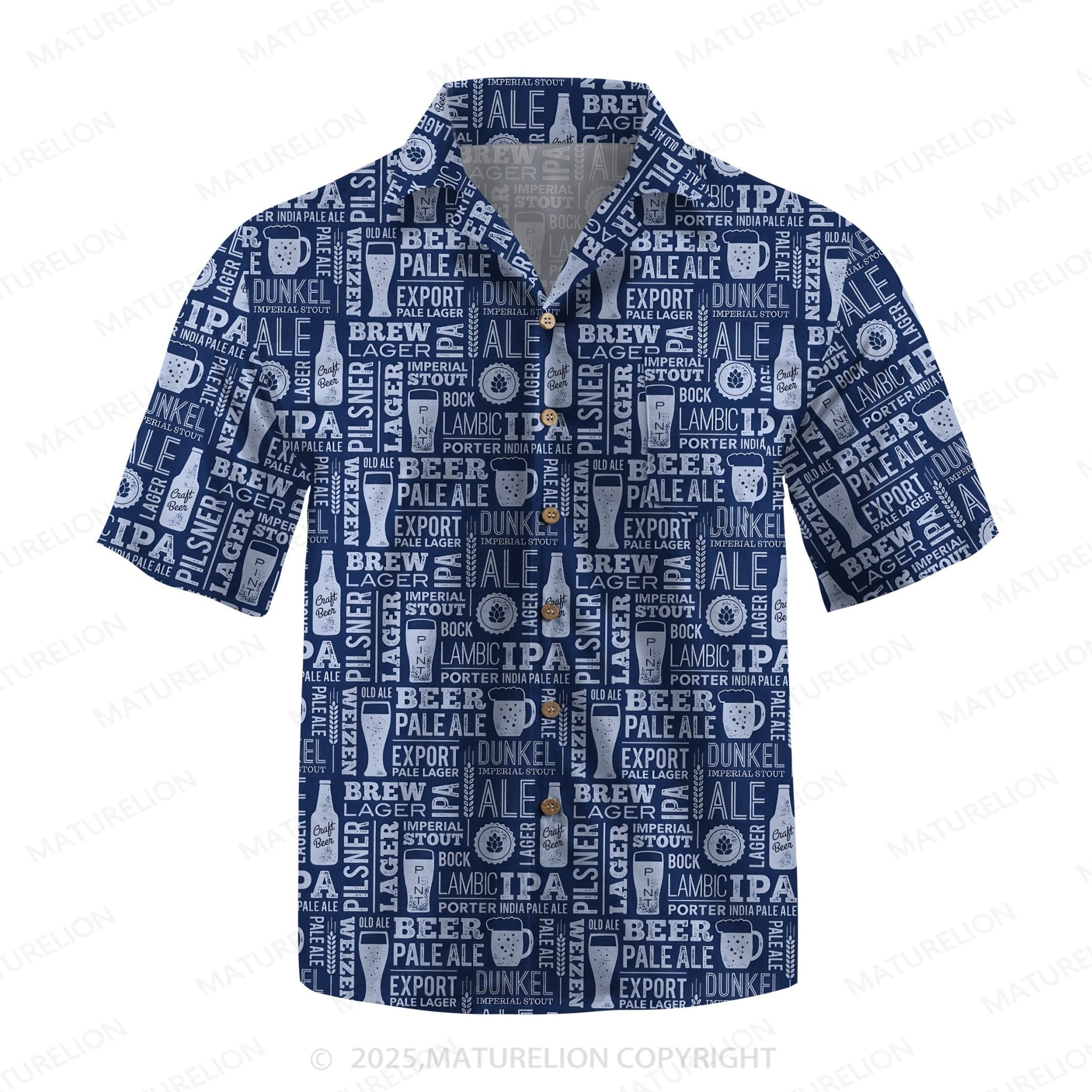 Maturelion Men's Hawaiian Shirt Surf and Sand Hawaiian Shirt