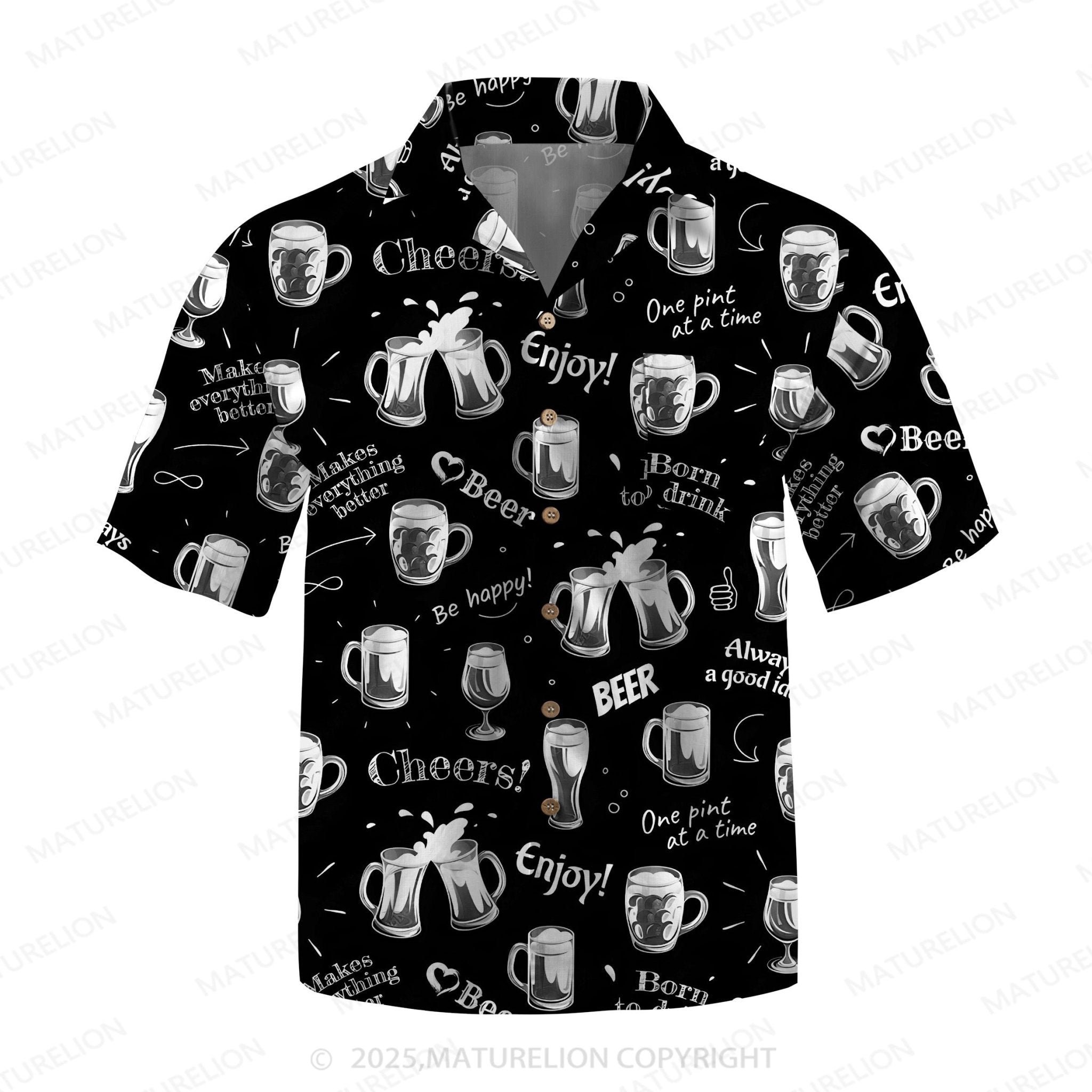 Maturelion Men's Hawaiian Shirt Cool Tropics Hawaiian Shirt
