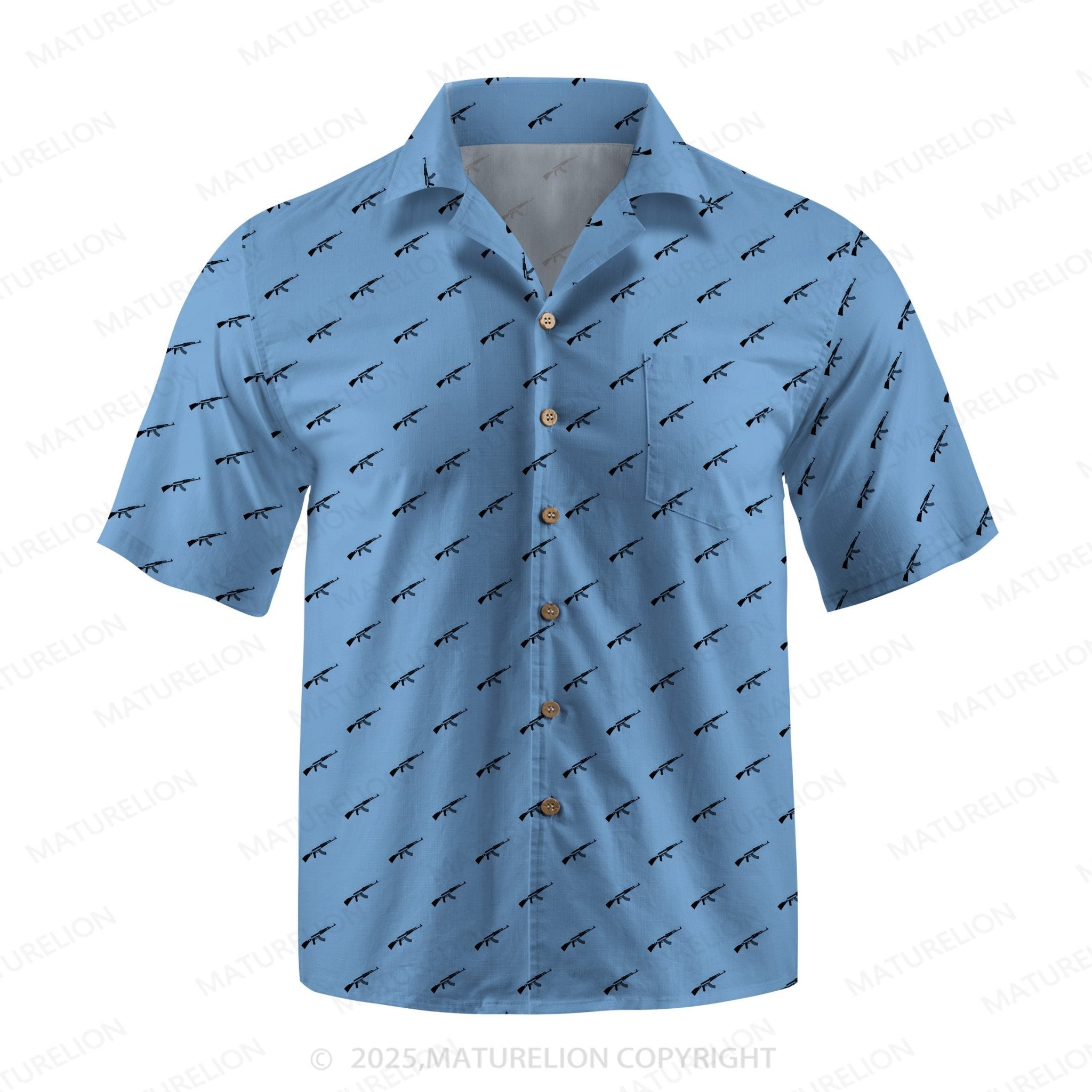 Maturelion Men's Hawaiian Shirt Ocean Wave Hawaiian Shirt