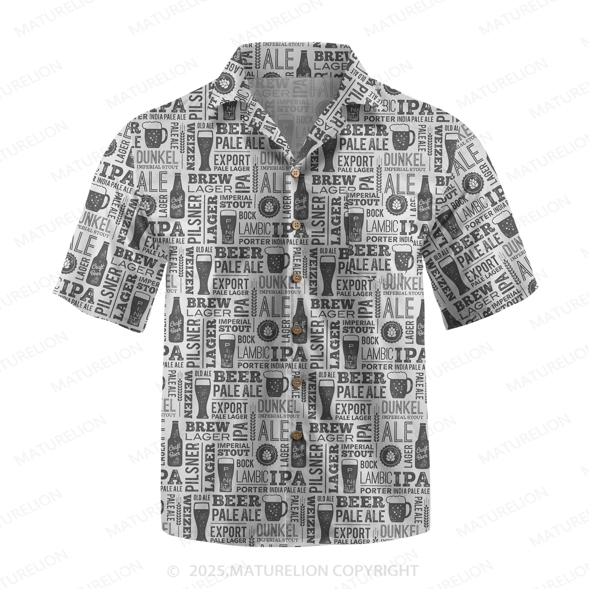 Maturelion Men's Hawaiian Shirt Surf and Sand Hawaiian Shirt