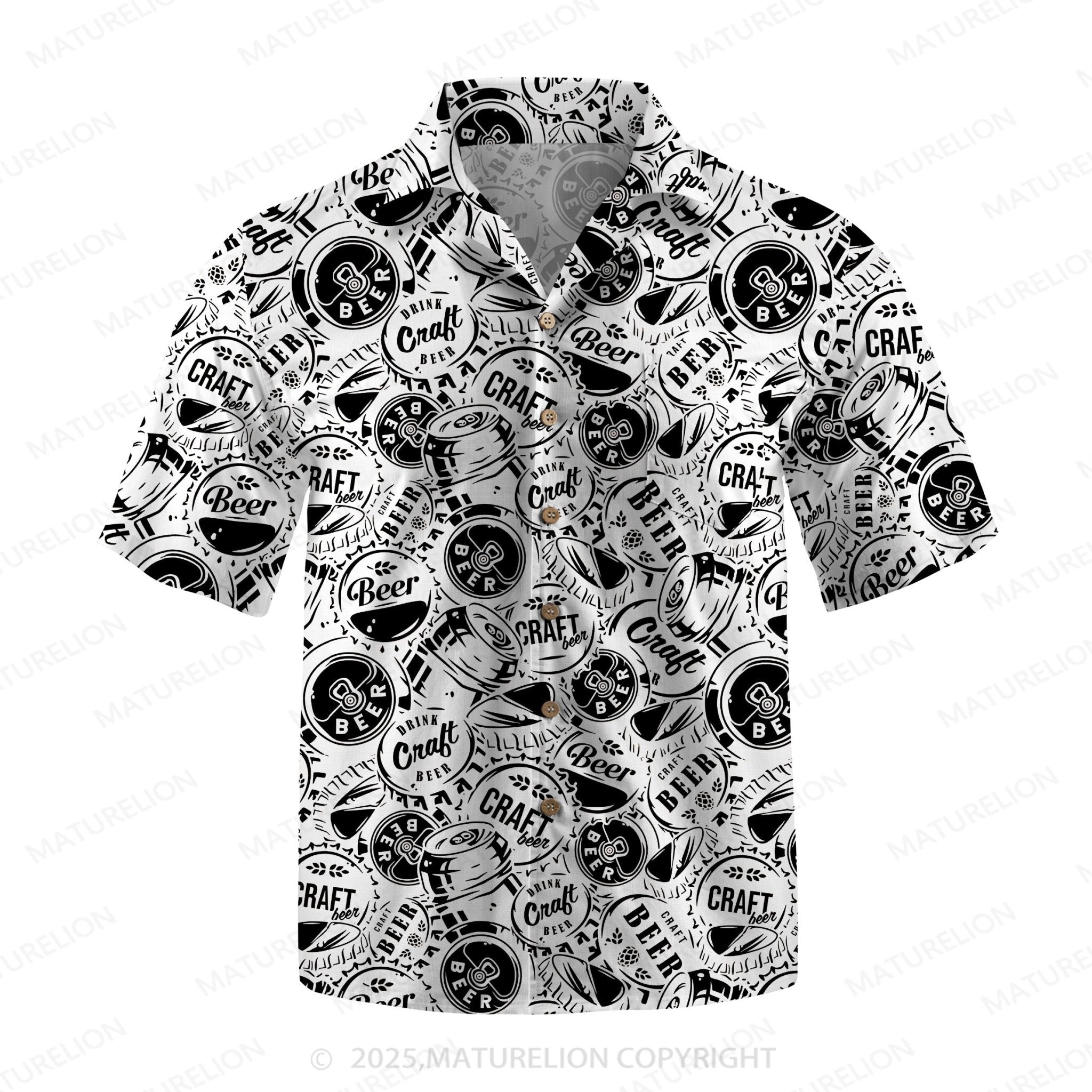 Maturelion Men's Hawaiian Shirt Vintage Beach Hawaiian Shirt