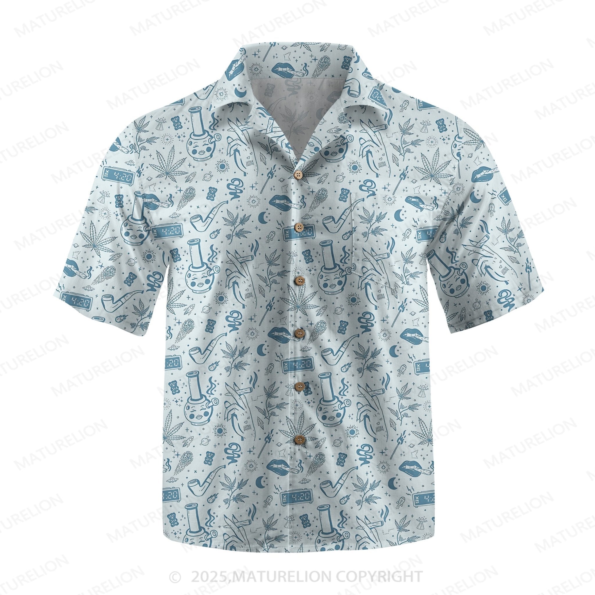 Maturelion Men's Hawaiian Shirt Lagoon Life Hawaiian Shirt