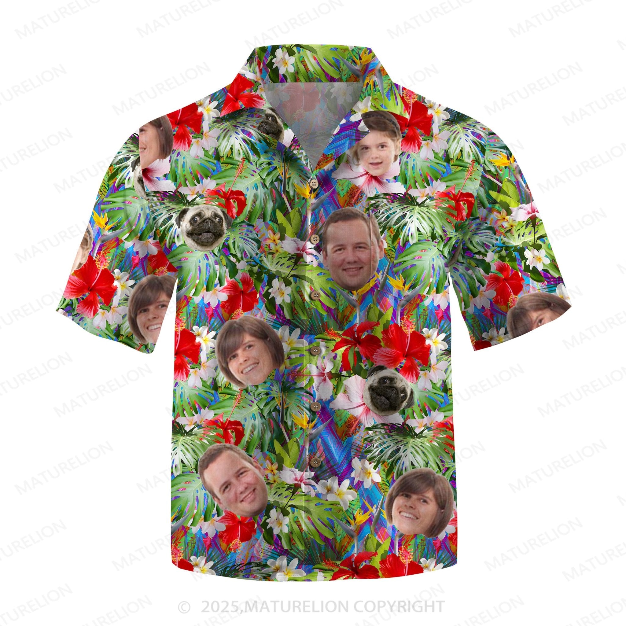Maturelion Aloha Shirts Custom Hawaiian Shirt Featuring Your Face Hawaiian Shirt