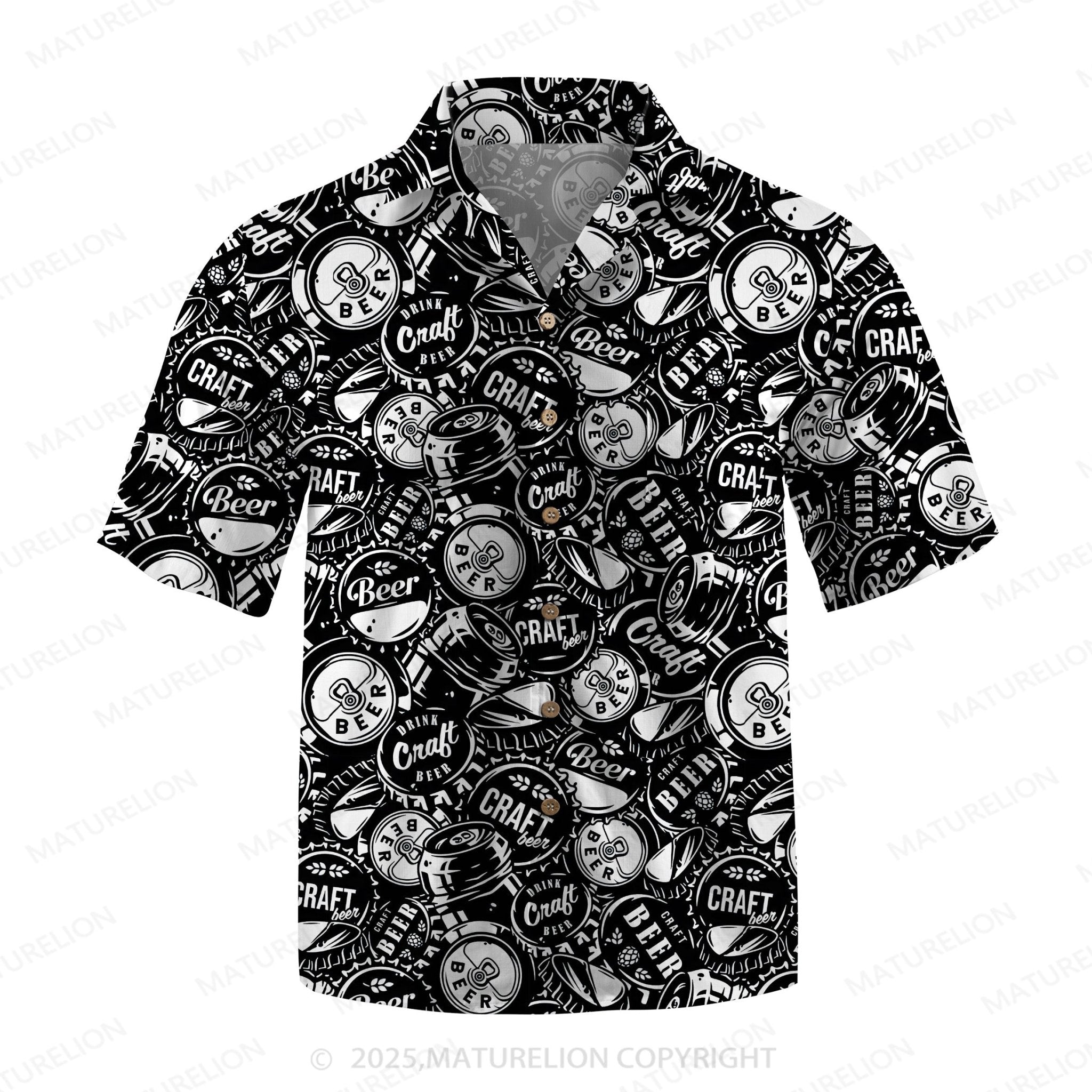 Maturelion Men's Hawaiian Shirt Vintage Beach Hawaiian Shirt