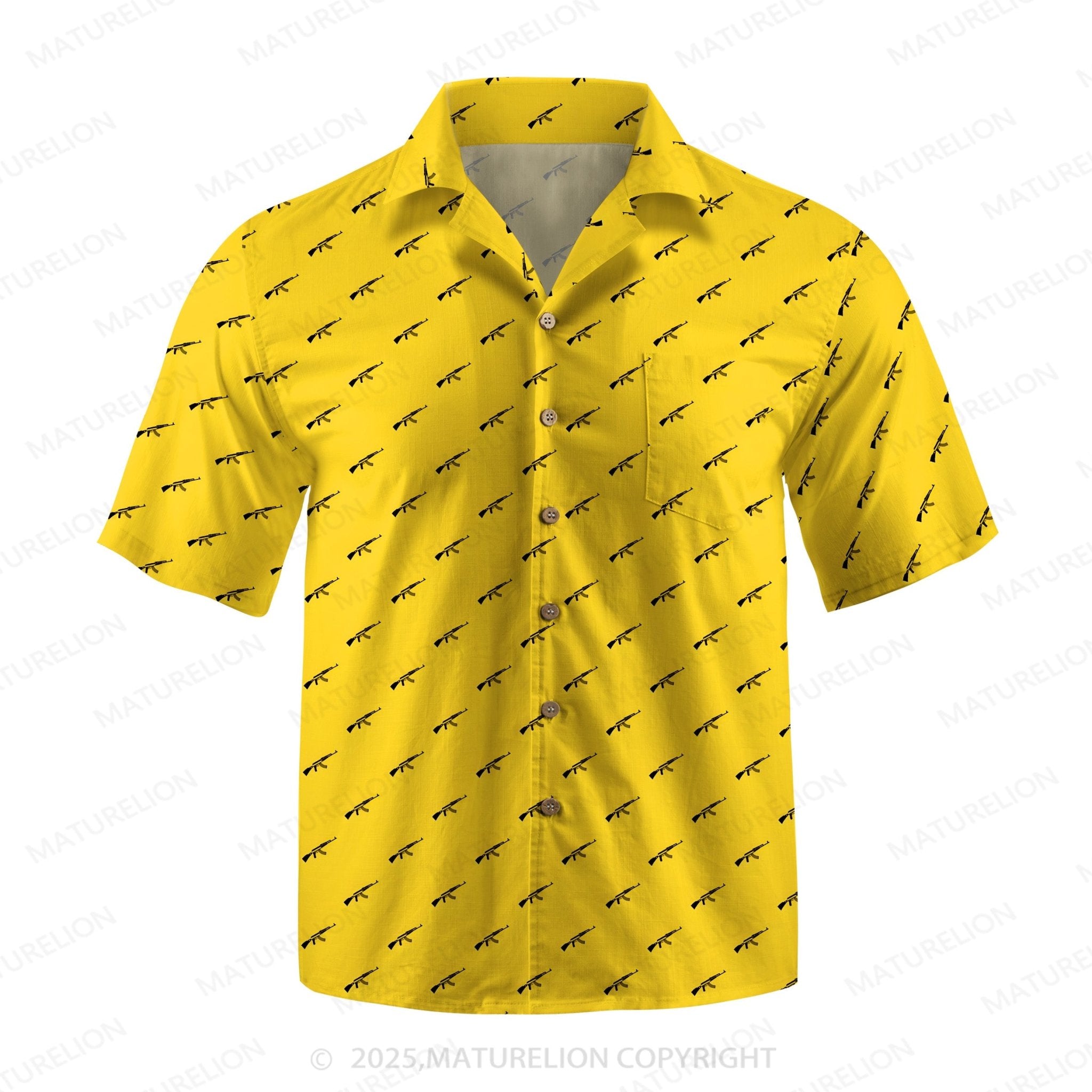 Maturelion Men's Hawaiian Shirt Ocean Wave Hawaiian Shirt