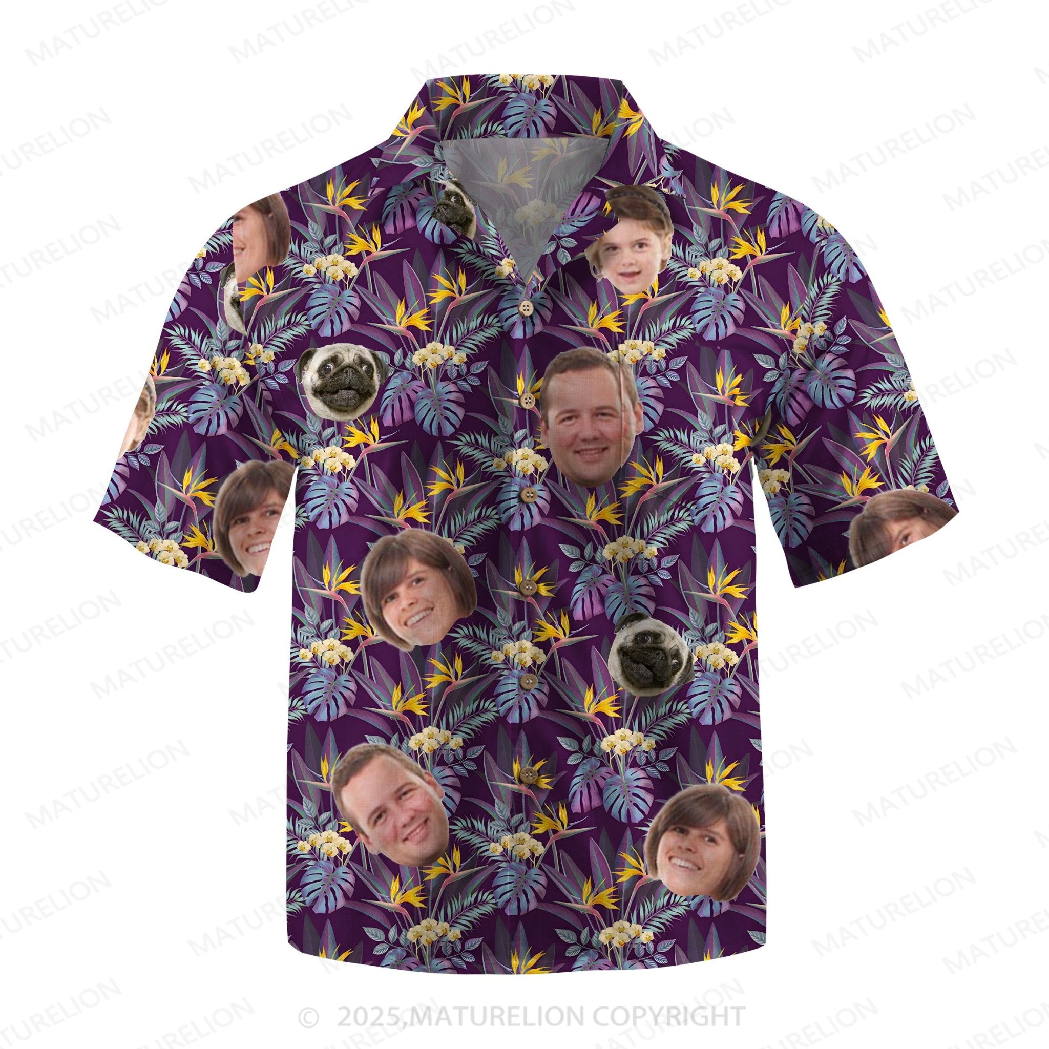 Maturelion Aloha Shirts Custom Face Design Hawaiian Shirt
