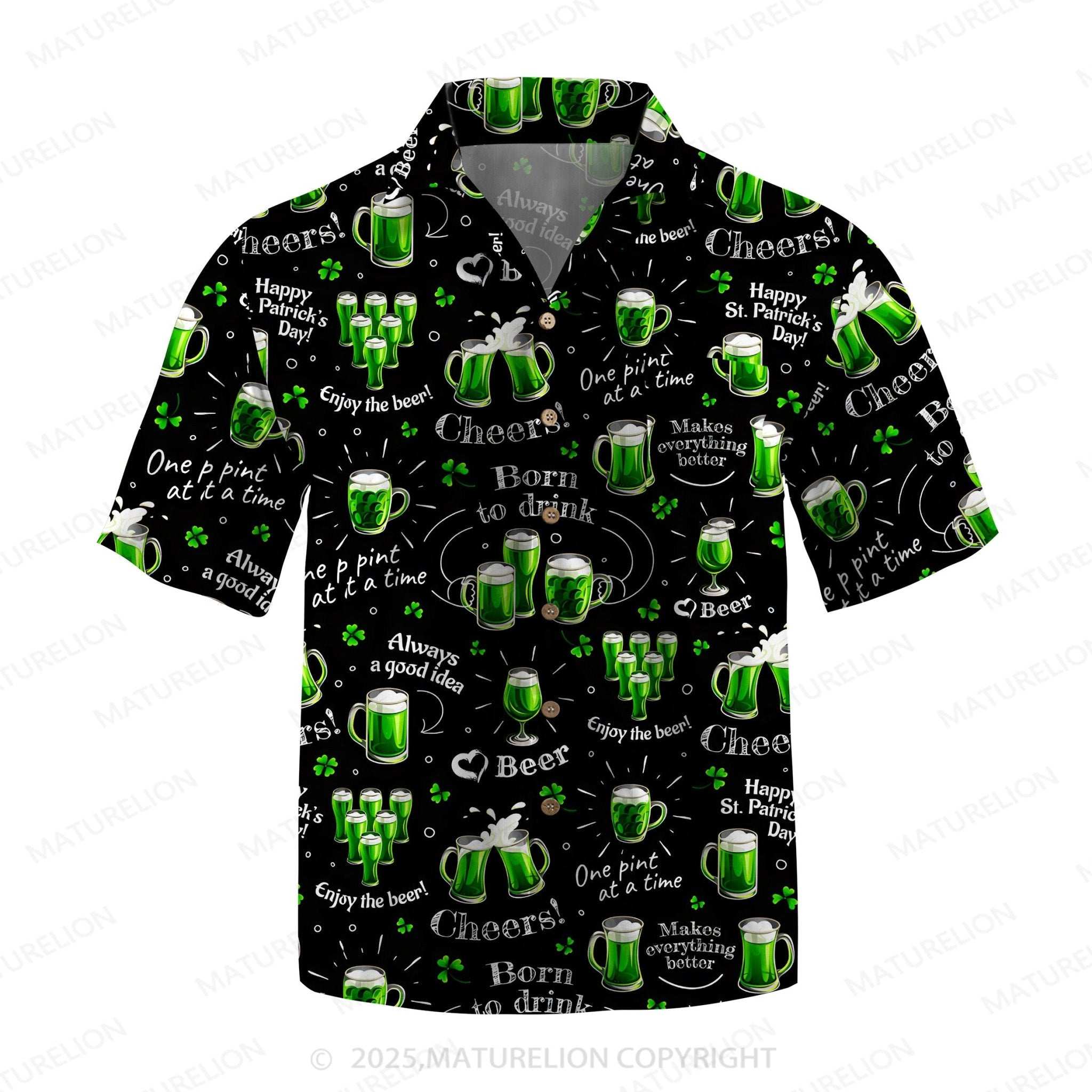 Maturelion St Patrick's Hawaiian Shirt Seaside Chill Hawaiian Shirt