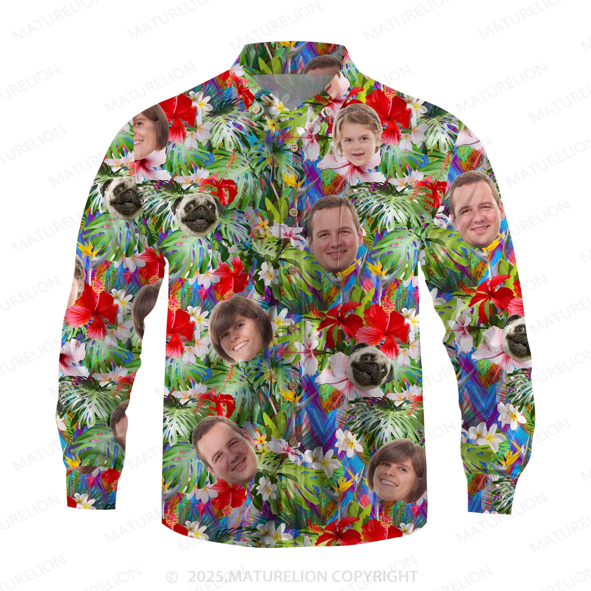 Maturelion Aloha Shirts Custom Hawaiian Shirt Featuring Your Face Hawaiian Shirt