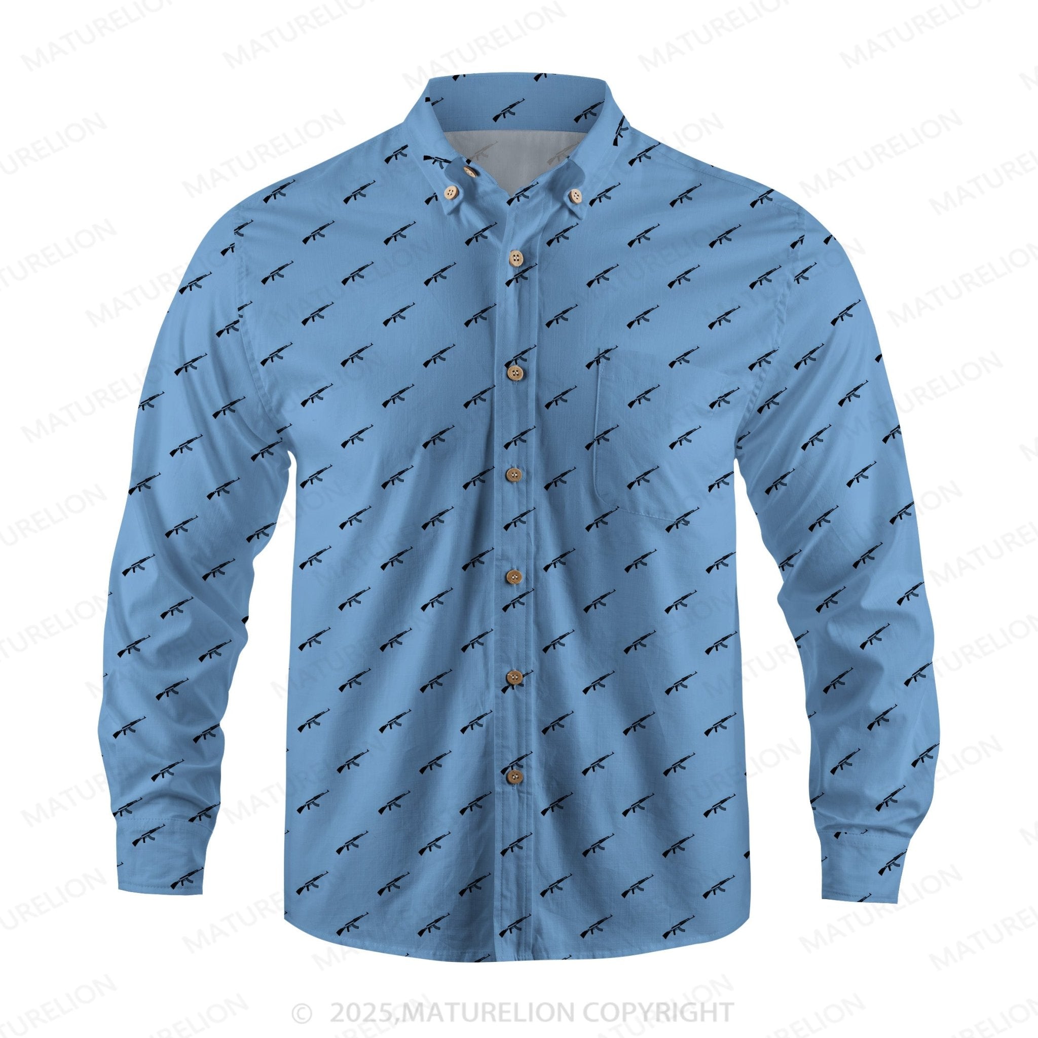 Maturelion Men's Hawaiian Shirt Ocean Wave Hawaiian Shirt