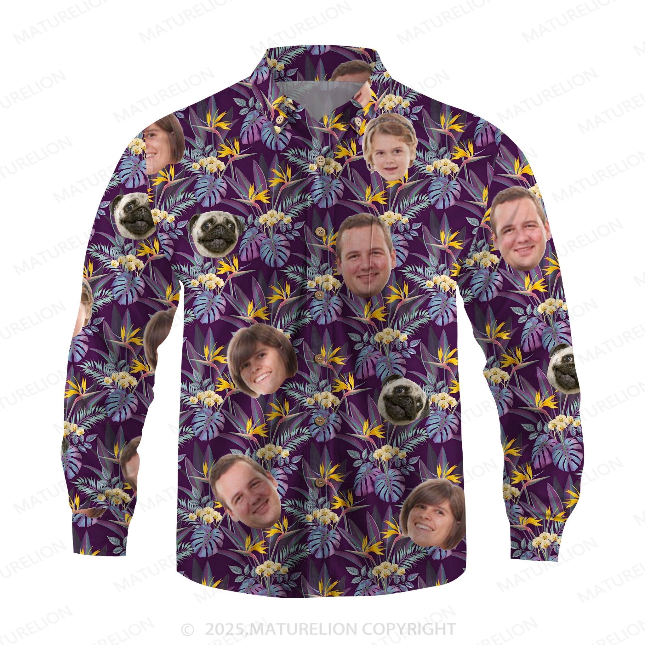 Maturelion Aloha Shirts Custom Face Design Hawaiian Shirt