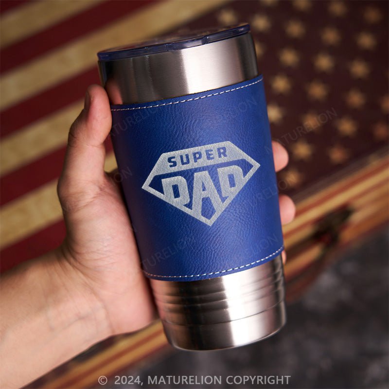 Maturelion Super Dad Leatherette Tumbler