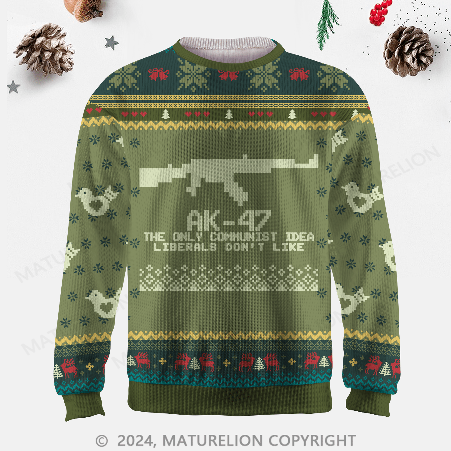Maturelion AK-47 The Only Communist Idea Liberals Don't Like Ugly Sweater