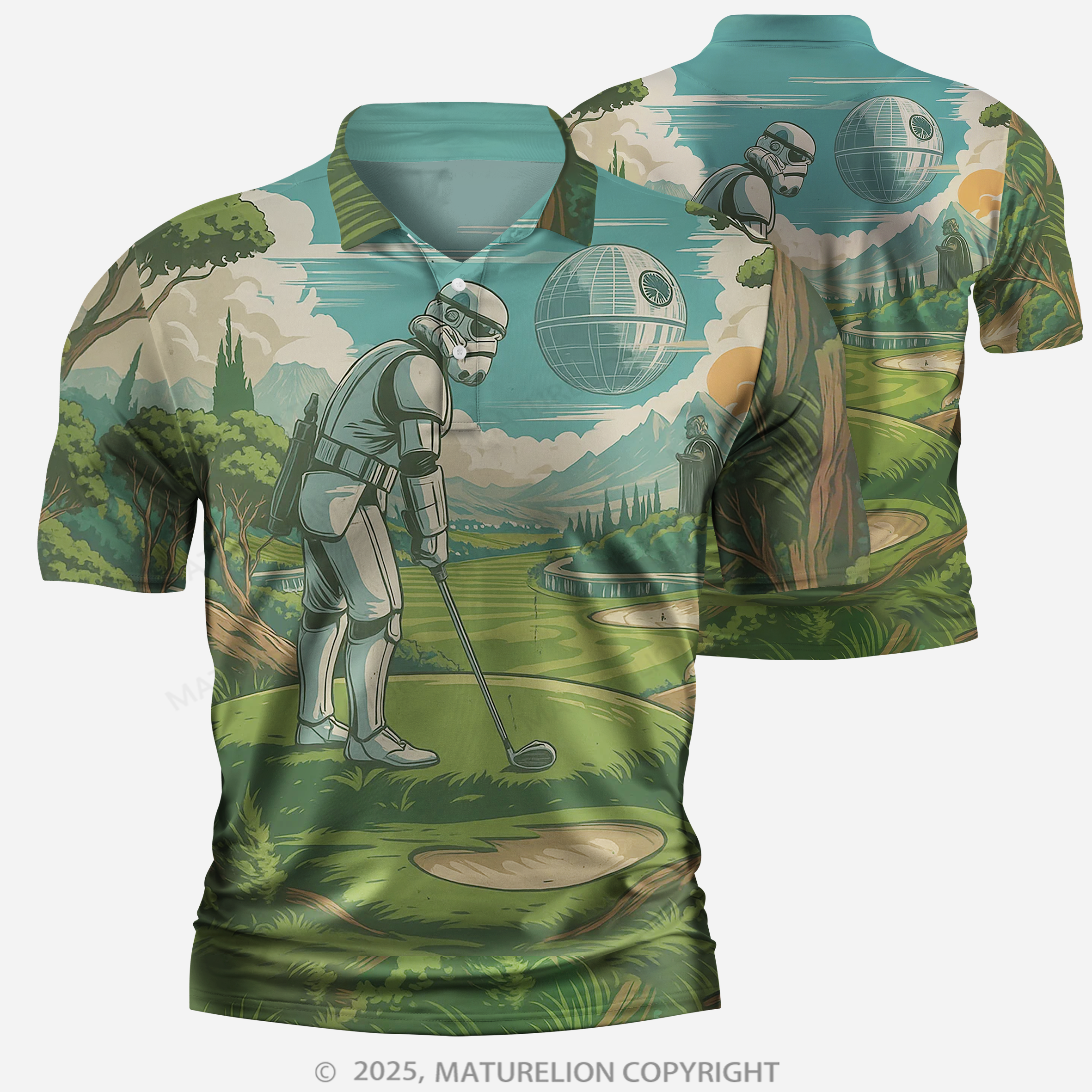 Maturelion Death Star Classic Stormtrooper Polo Shirt