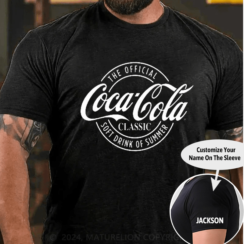 Maturelion Coca-Cola Delicious And Refreshing Distressed Sale Sign Logo T-Shirt (Free Customization)