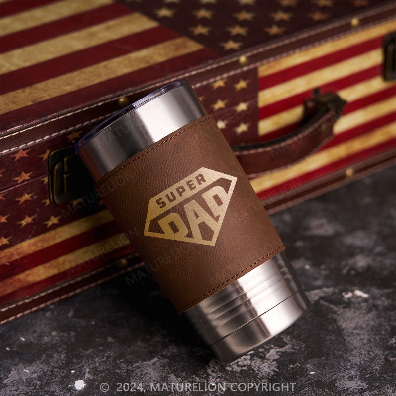 Maturelion Super Dad Leatherette Tumbler