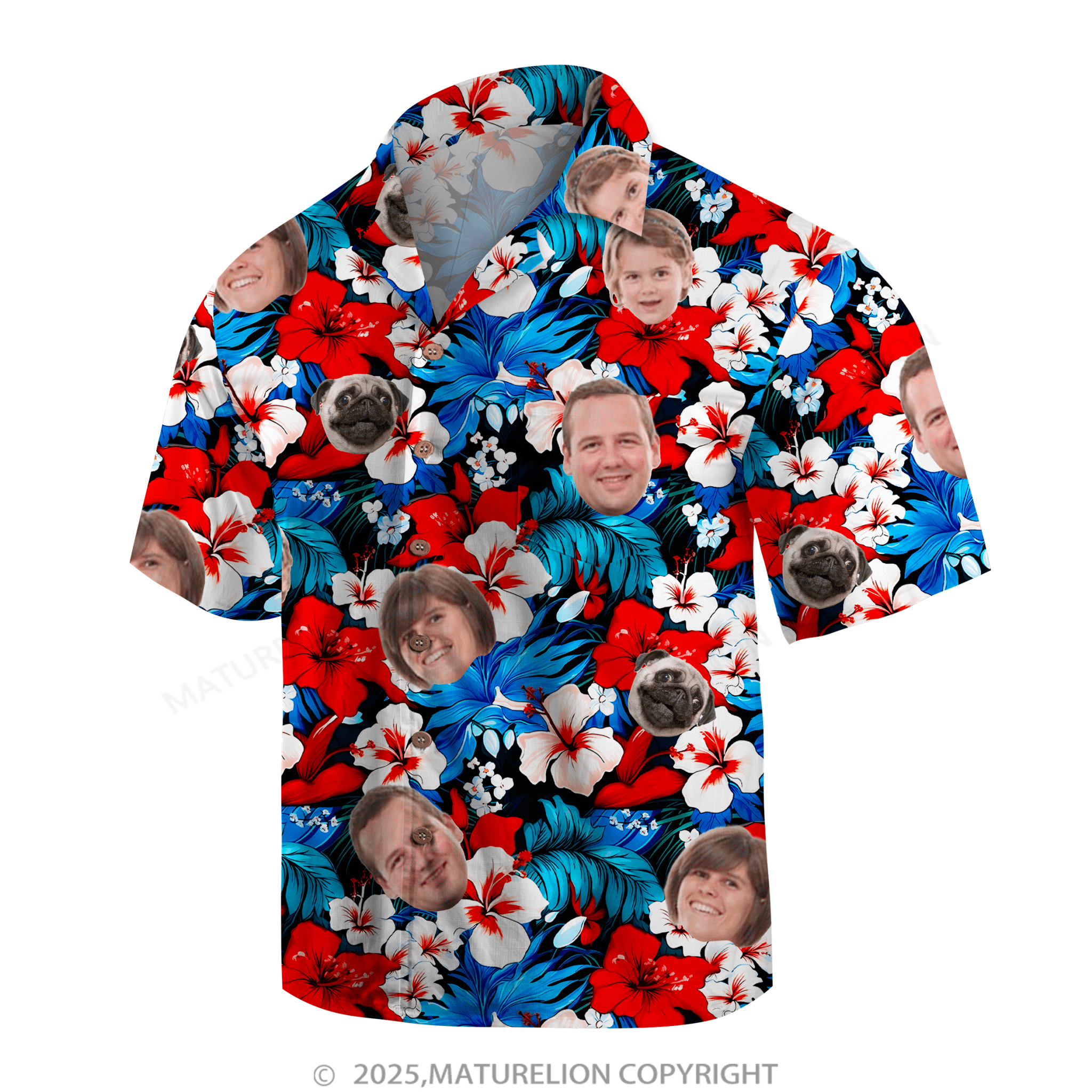 Maturelion Aloha Shirts Custom Hawaiian Shirt with Your Picture Hawaiian Shirt