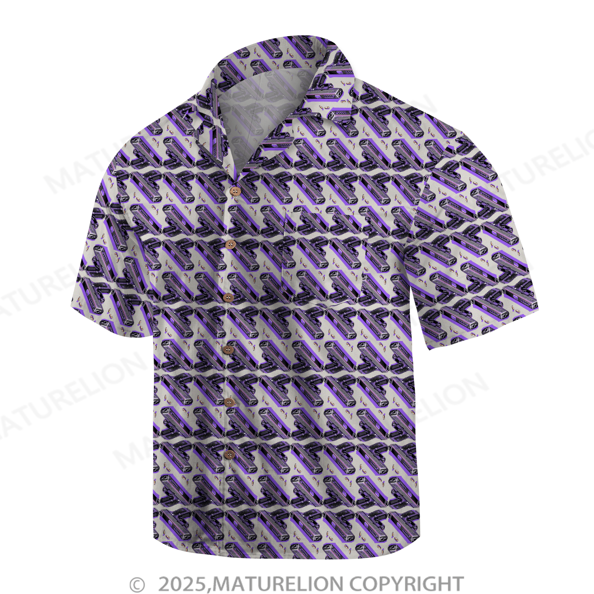 Maturelion Men's Hawaiian Shirt Sunset Glow Hawaiian Shirt