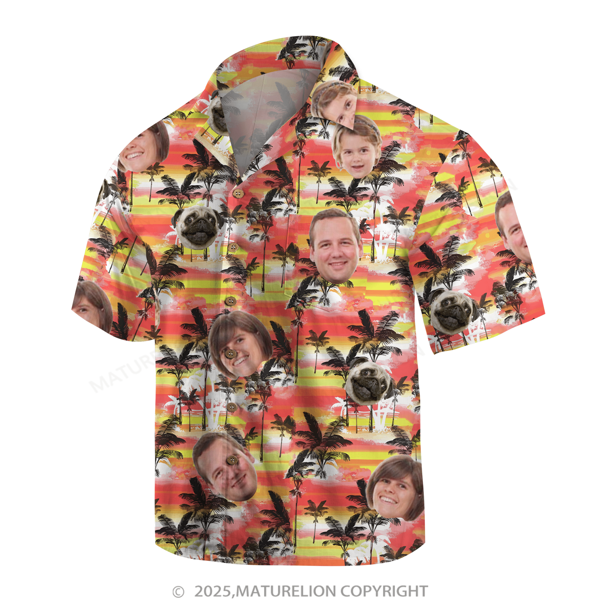 Maturelion Aloha Shirts Personalized Hawaiian Shirt with Your Image Hawaiian Shirt