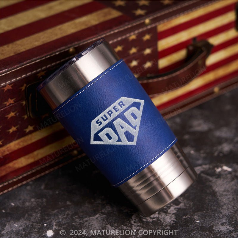 Maturelion Super Dad Leatherette Tumbler
