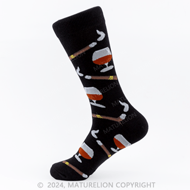 Maturelion Hot Sox Men's Fun Occupation & Dad Crew Socks-1 Pair Pack-Cool & Funny Father's Day Gifts