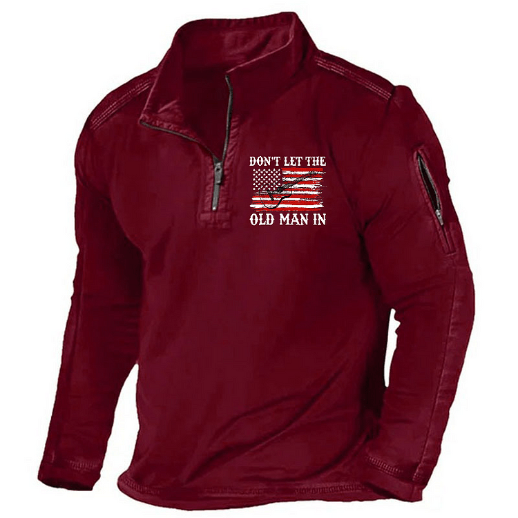 Maturelion Men's Henley Shirt Don't Let The Old Man In Henley Shirt