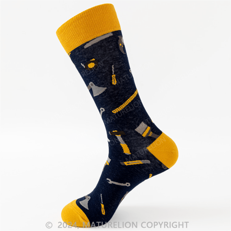 Maturelion Hot Sox Men's Fun Occupation & Dad Crew Socks-1 Pair Pack-Cool & Funny Father's Day Gifts