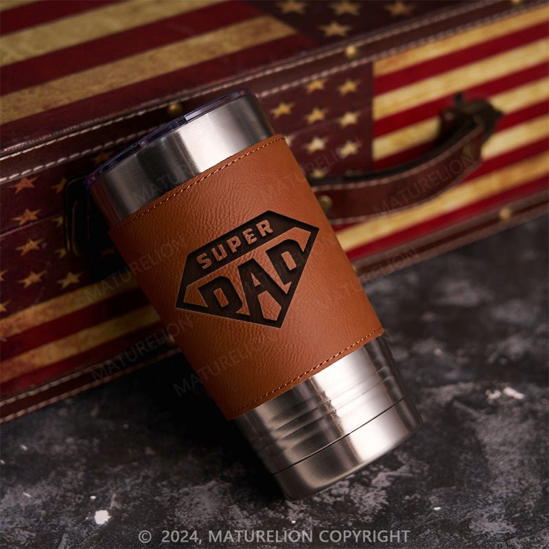 Maturelion Super Dad Leatherette Tumbler