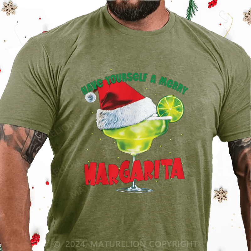Maturelion Christmas T-Shirt Have Yourself a Merry Margarita Christmas T-Shirt