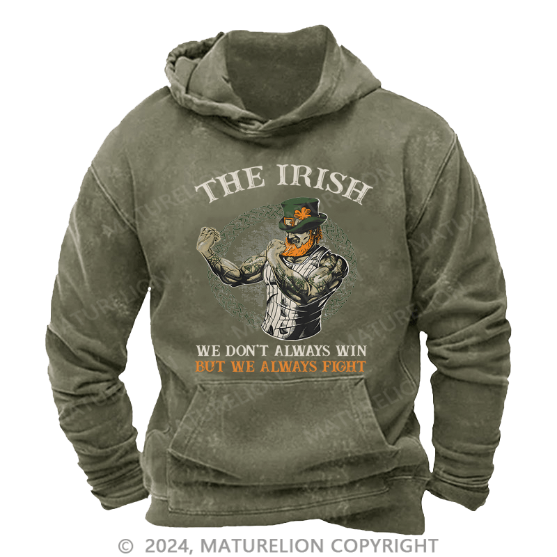 Maturelion St Patrick's Hoodie  Fighting Irish Washed Hoodie