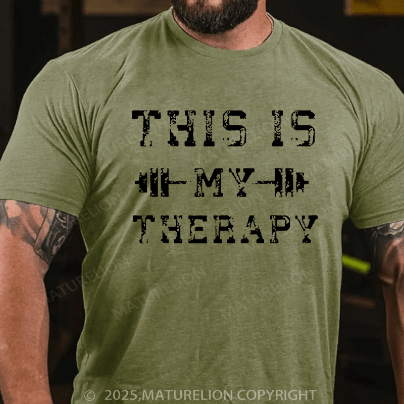 Maturelion Men's T-Shirt This Is My Therapy Cotton T-Shirt