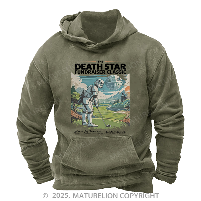 Maturelion Men's Hoodie The Death Star Fundraiser Classic Washed Hoodie
