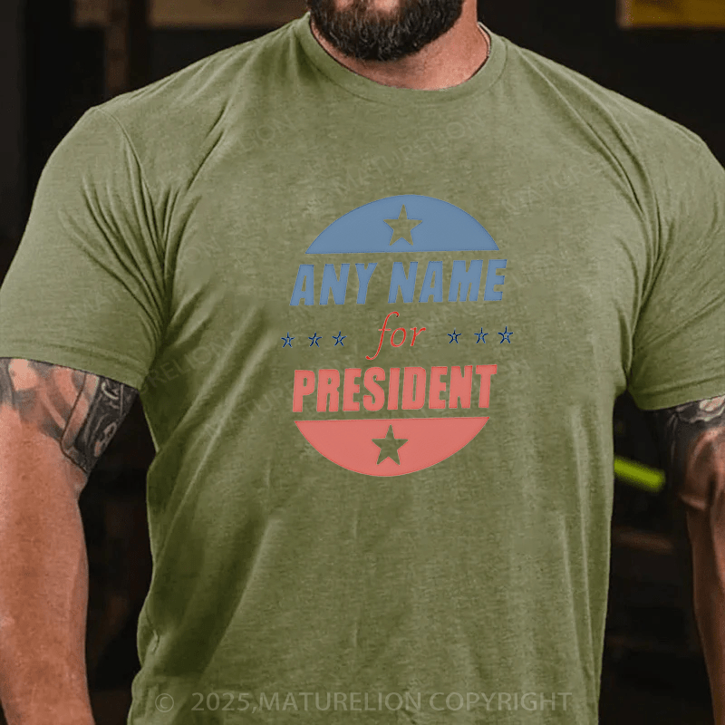 Maturelion Men's T-shirt Personalized Name President T-Shirt  Cotton T-shirt