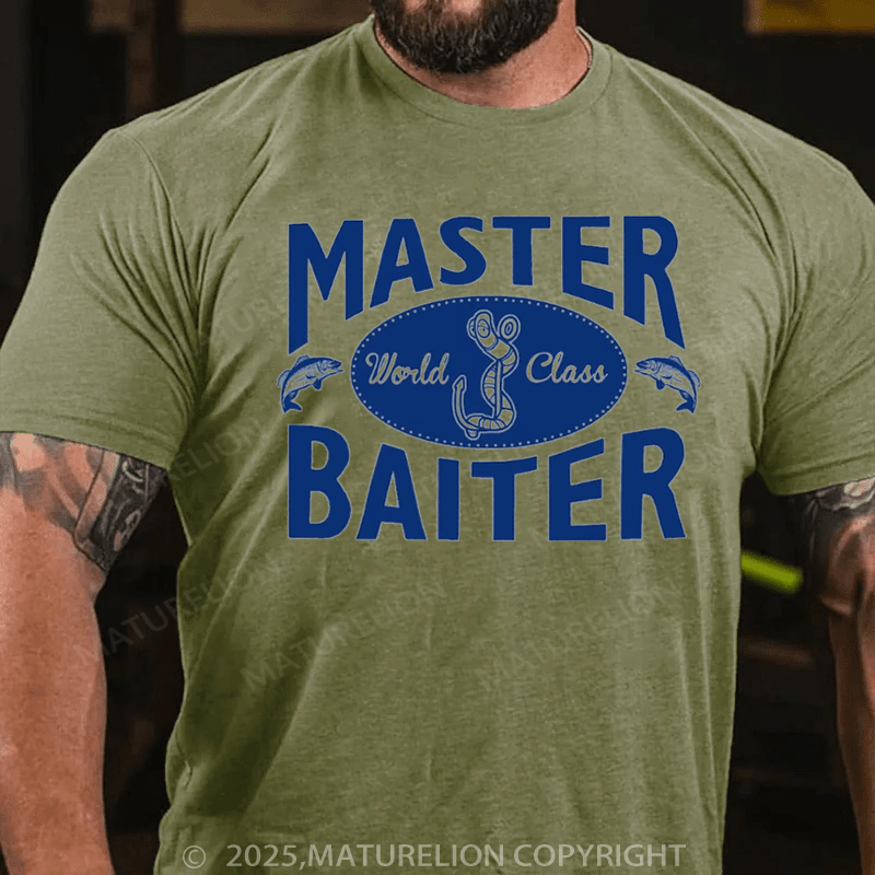 Maturelion Men's T-Shirt Master Baiter Cotton T-Shirt