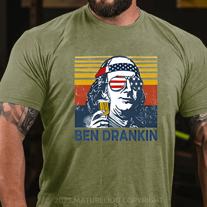 Maturelion Men's T-shirt Funny Franklin T-Shirt  Cotton T-shirt