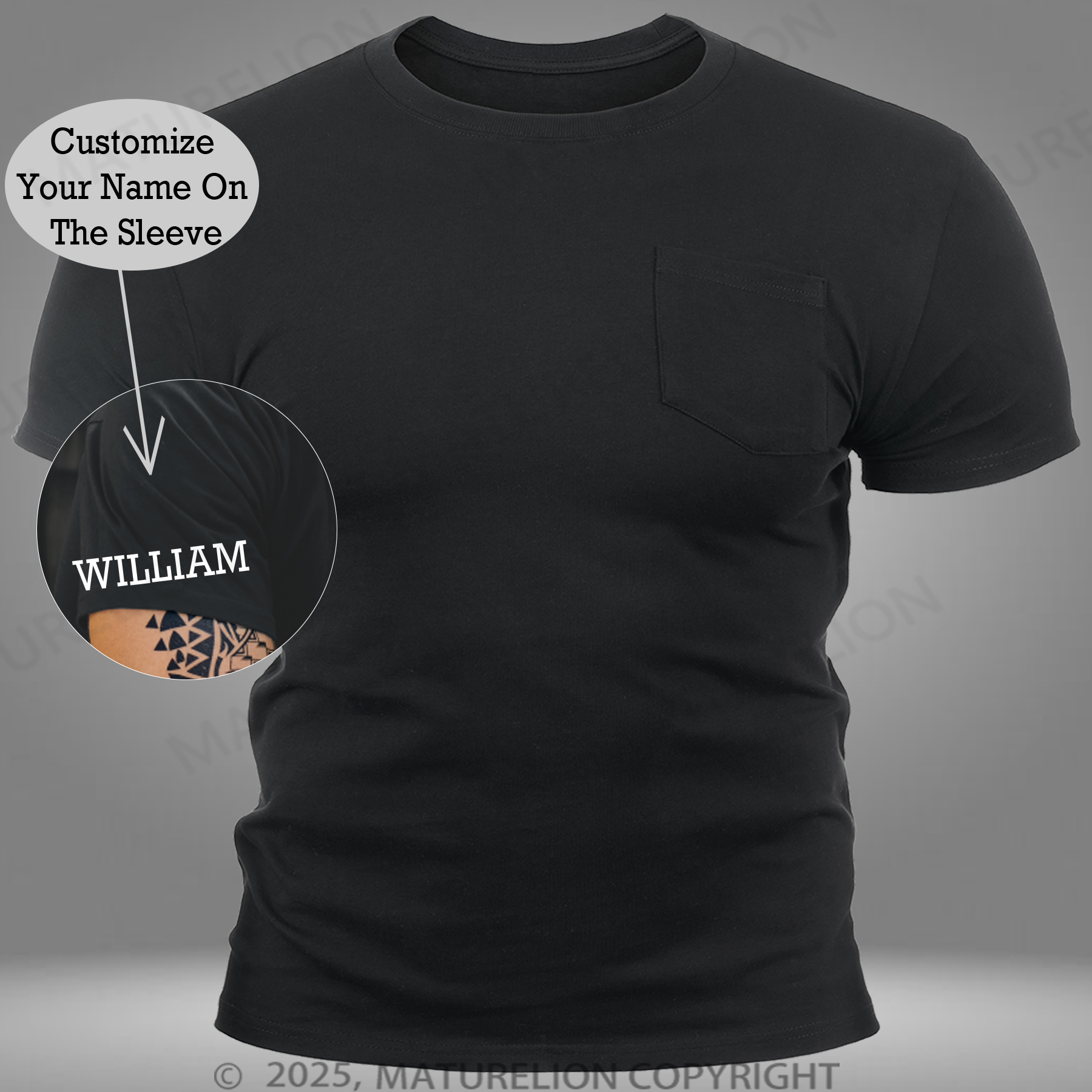 Maturelion Men's T-Shirt Say When Pocket T-shirt