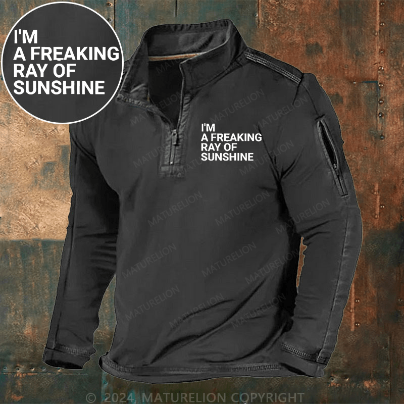 Maturelion Men's Henley Shirt I'm A Freaking Ray Of Sunshine Henley Shirt