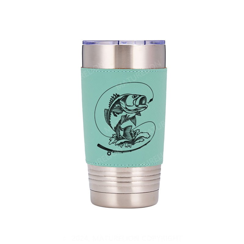 Maturelion Gone Fishing Leatherette Tumbler