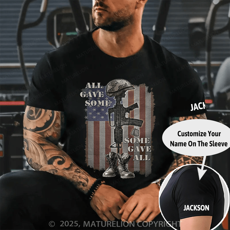 Maturelion Men's T-shirt All Gave Some Cotton T-shirt