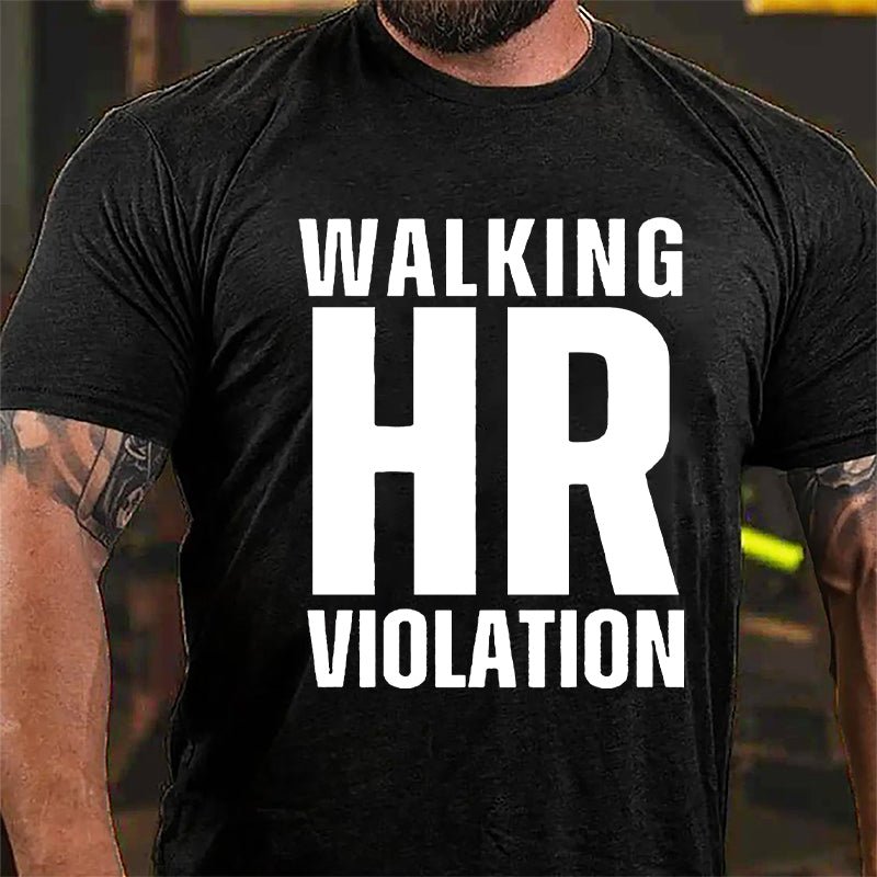 Walking HR Violation Men's Cotton T-shirt (Free Customization)