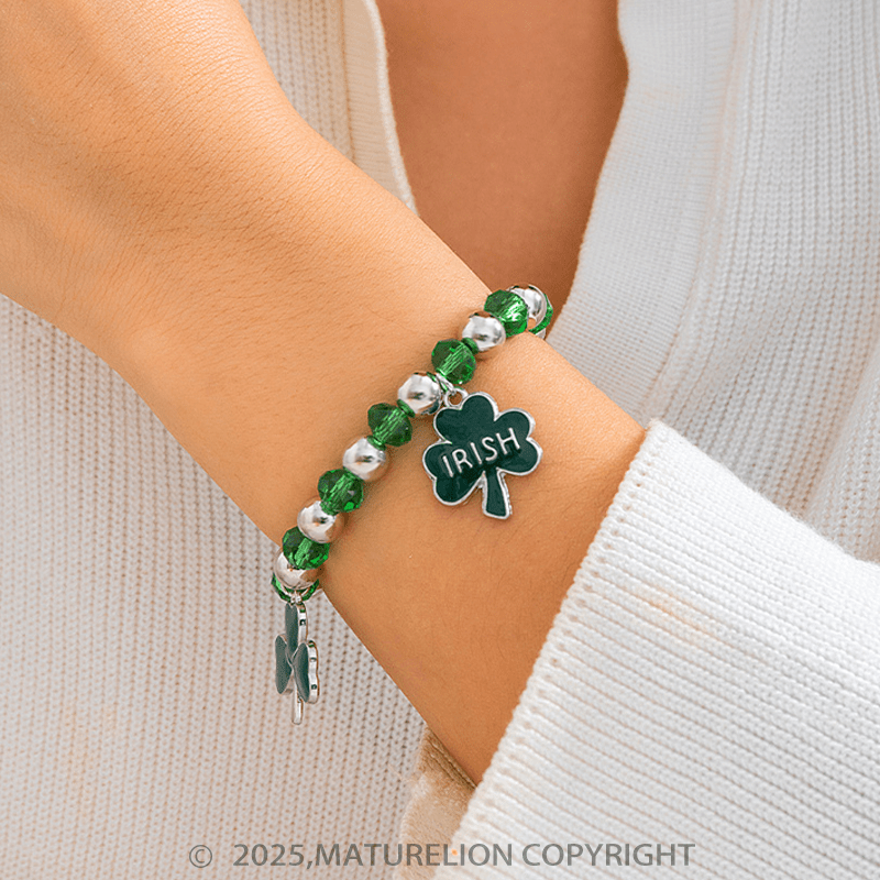 Maturelion St Patrick's Bracelet Beaded Bracelet Lucky Charm