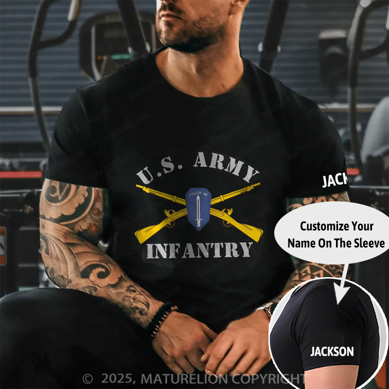 Maturelion Men's T-shirt U.S. Army Infantry Cotton T-shirt