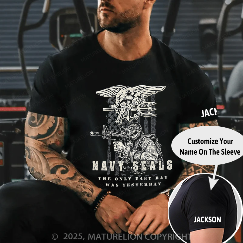 Maturelion Men's T-shirt Navy Seals Easy Day Cotton T-shirt