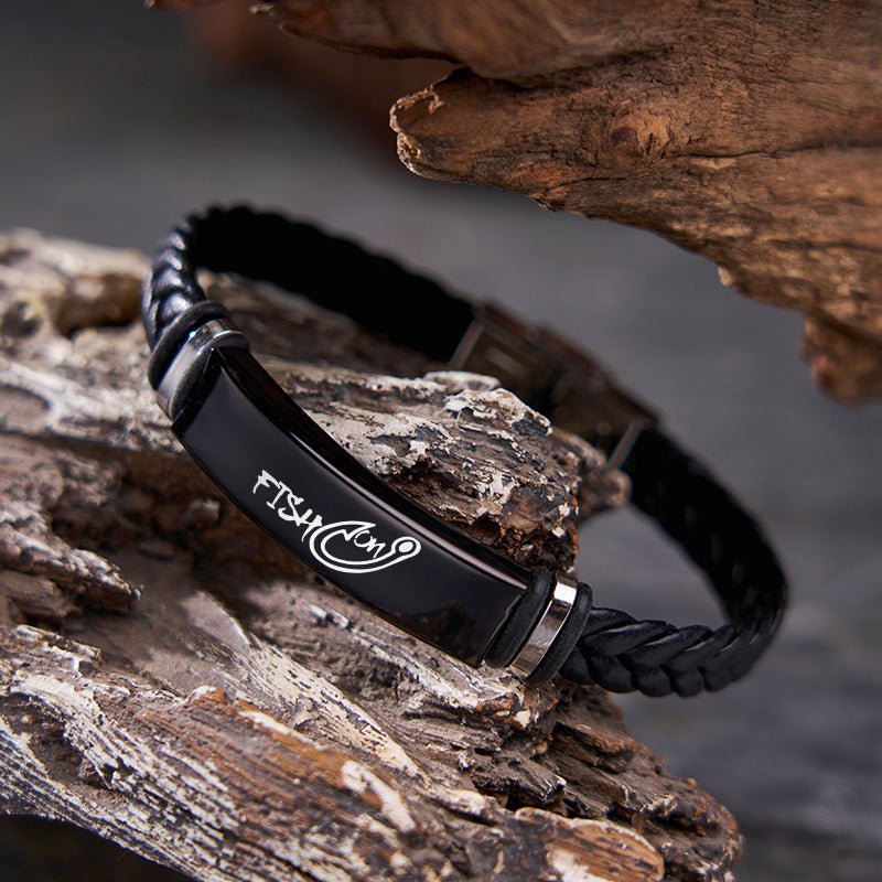 Maturelion Fishing Mens Bracelet Leather