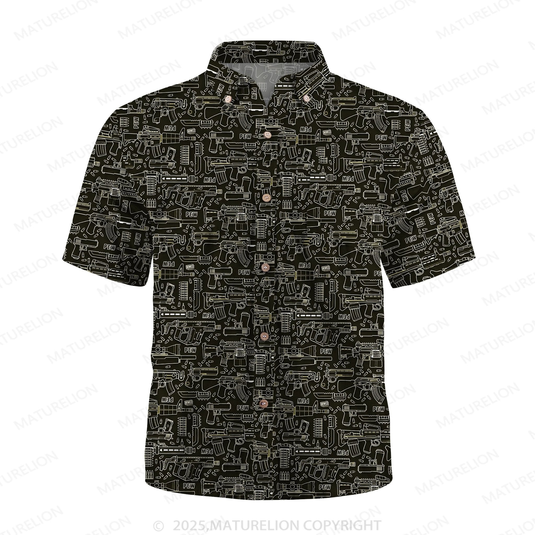 Maturelion Men's Hawaiian Shirt Palm Tree Getaway Hawaiian Shirt