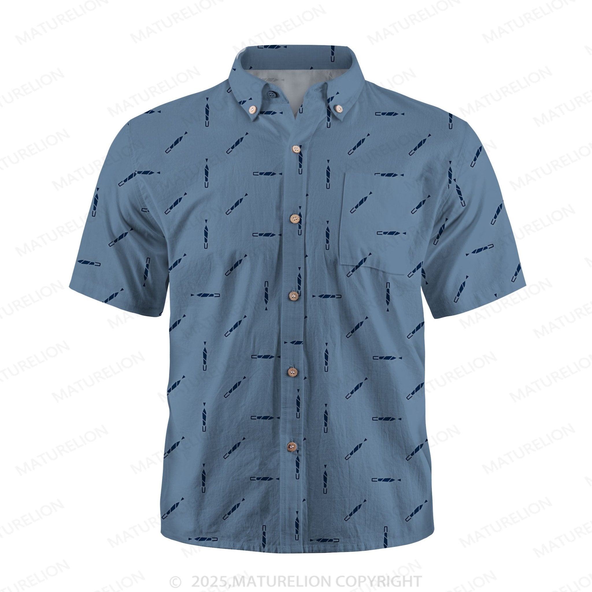 Maturelion Men's Hawaiian Shirt Wave Rider Hawaiian Shirt