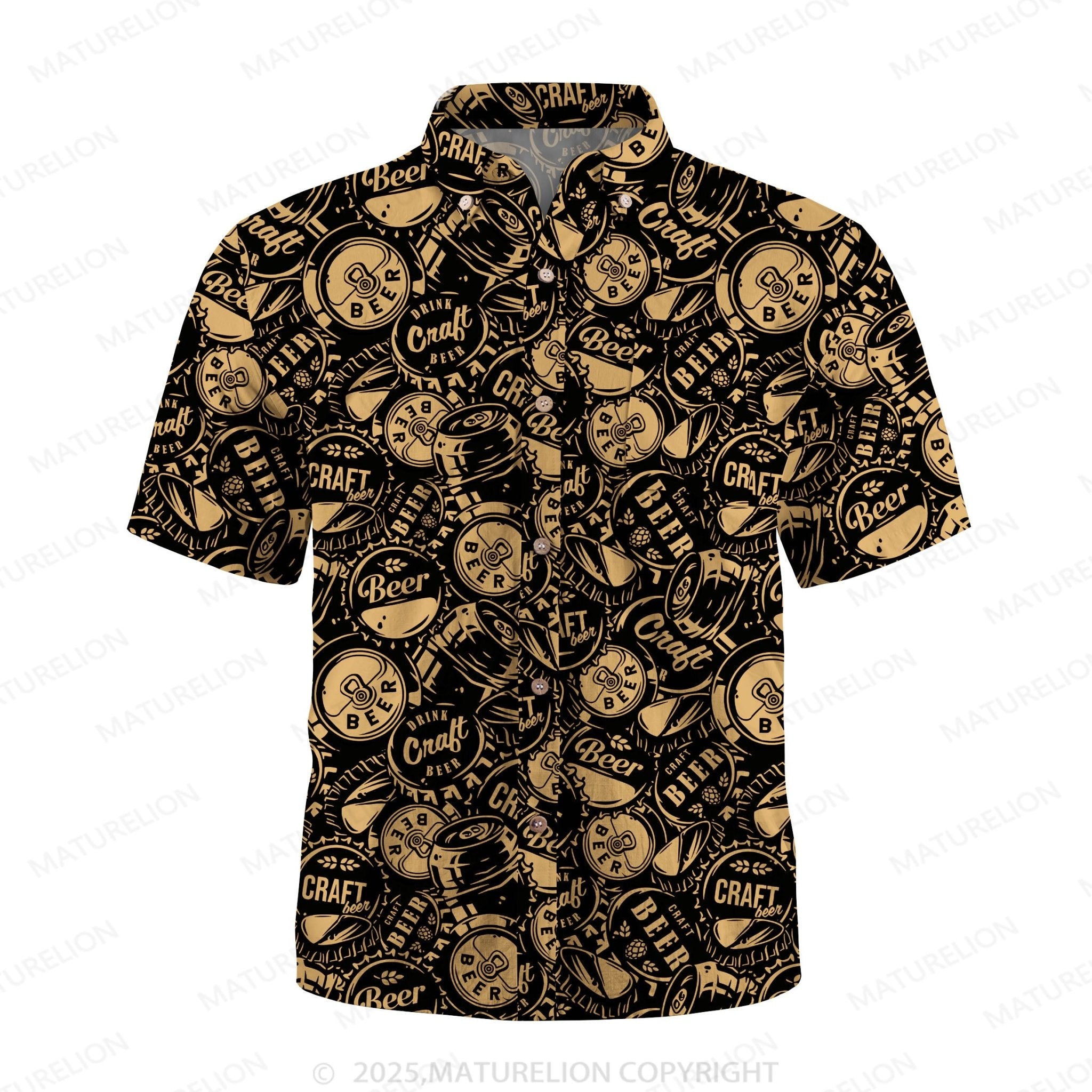 Maturelion Men's Hawaiian Shirt Pineapple Beach Hawaiian Shirt