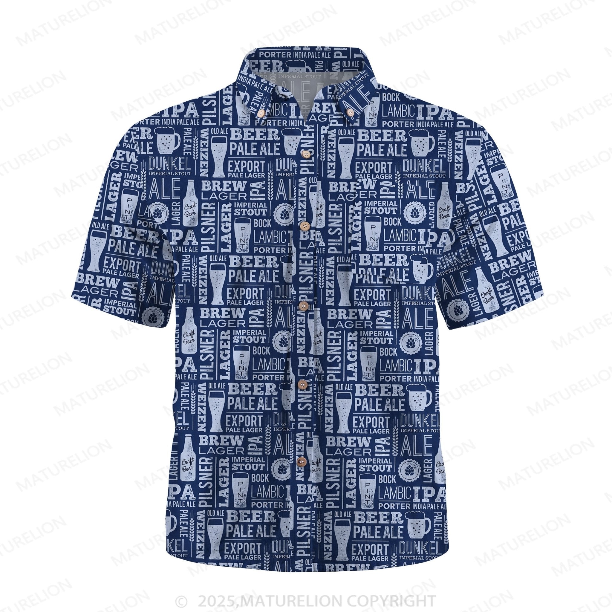 Maturelion Men's Hawaiian Shirt Surf and Sand Hawaiian Shirt