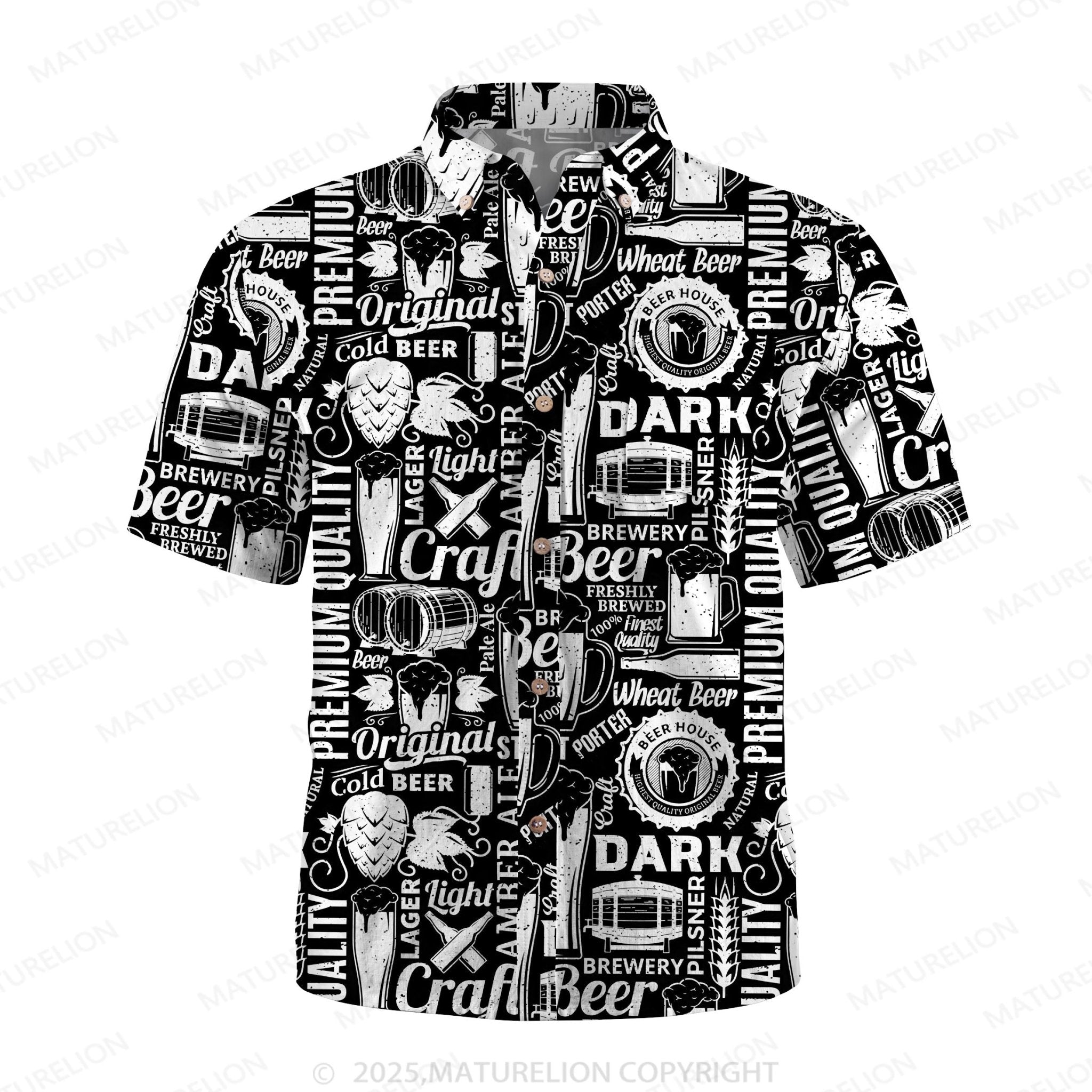 Maturelion Men's Hawaiian Shirt Palm Paradise Hawaiian Shirt