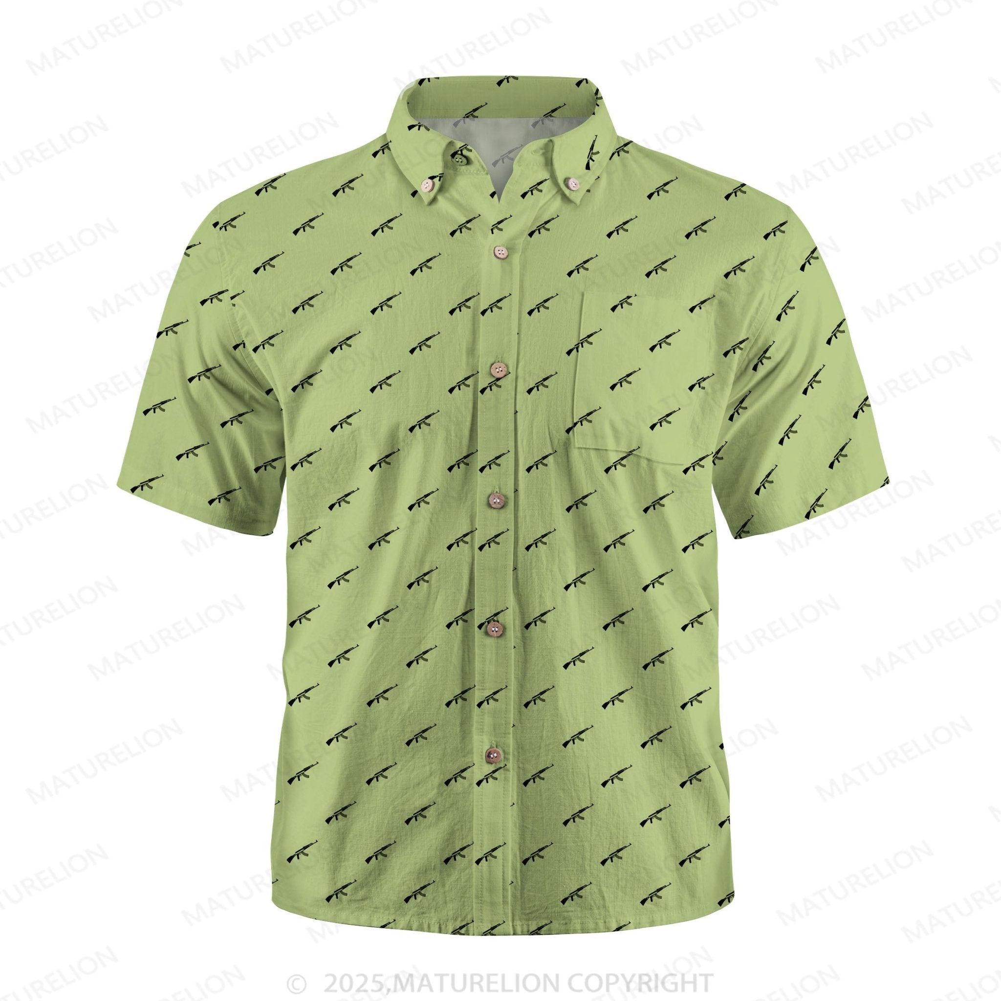 Maturelion Men's Hawaiian Shirt Ocean Wave Hawaiian Shirt