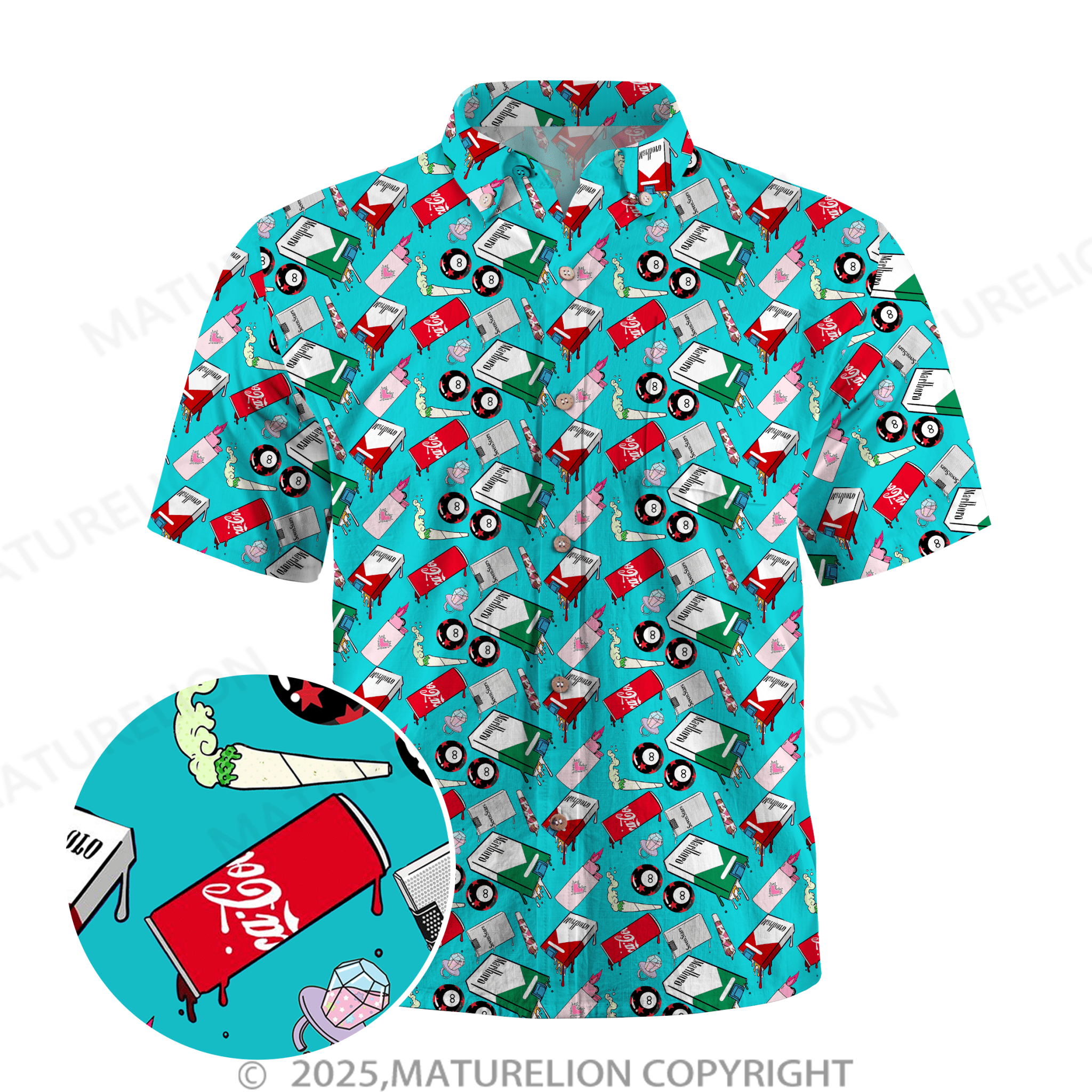 Maturelion Men's Hawaiian Shirt Midnight Tropics Hawaiian Shirt